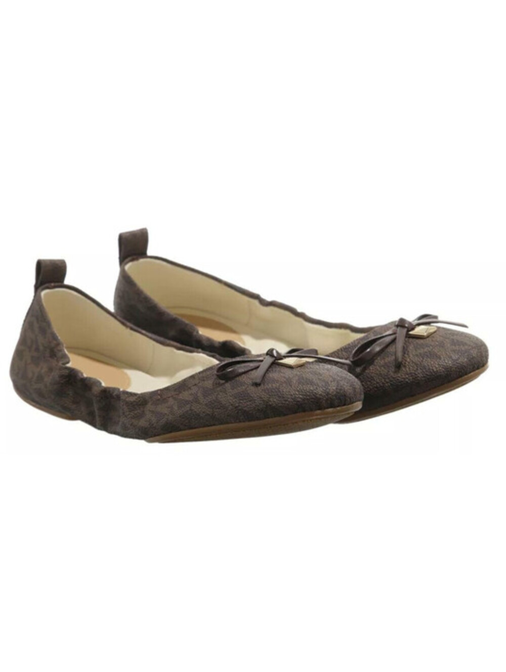 Michael Kors Juliette Women's Flat Shoes Brown Signature Logo Size 7 NEW